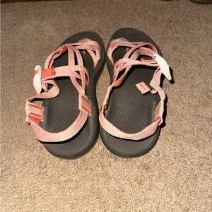 Chaco Peach and Gray Sandals